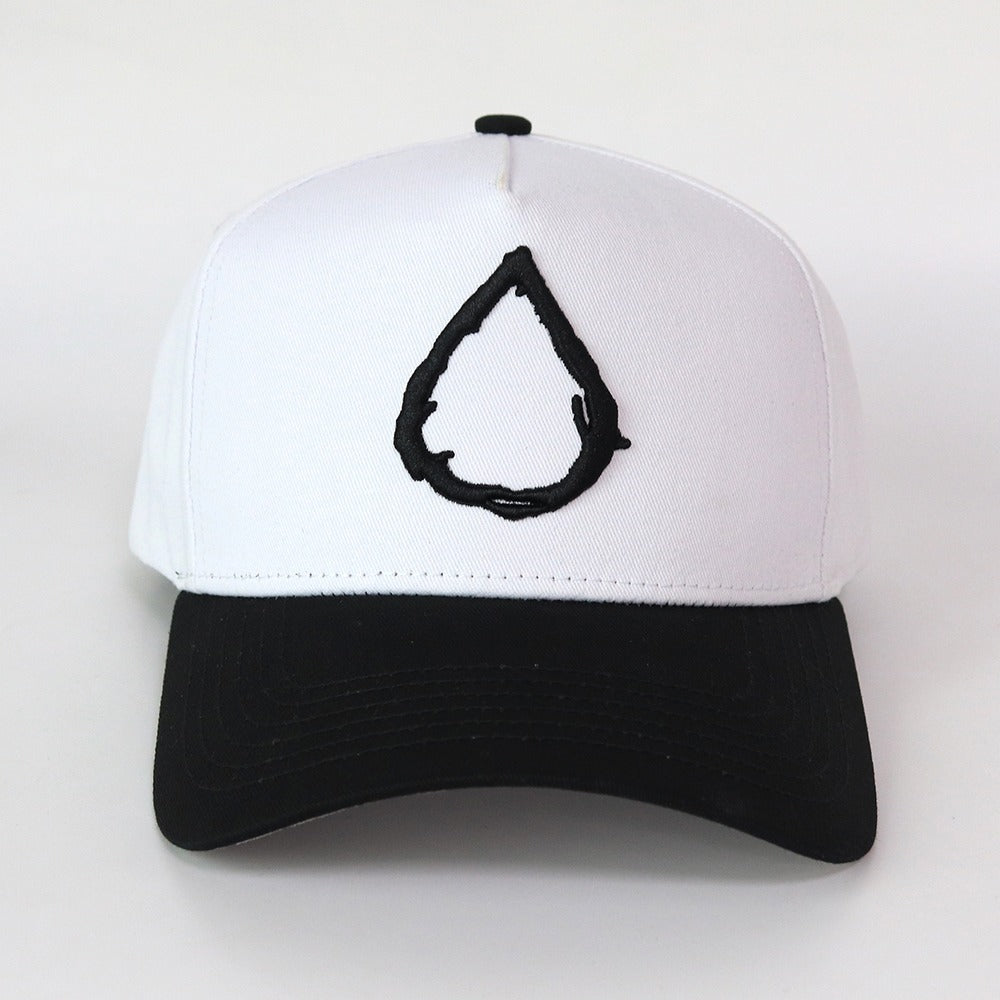 The Original Teardrop Snapback In White & Black